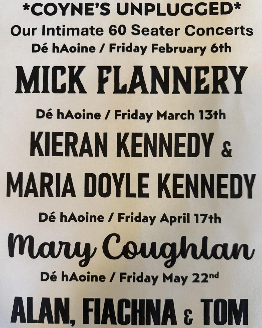 Coynes Unplugged Concert Series