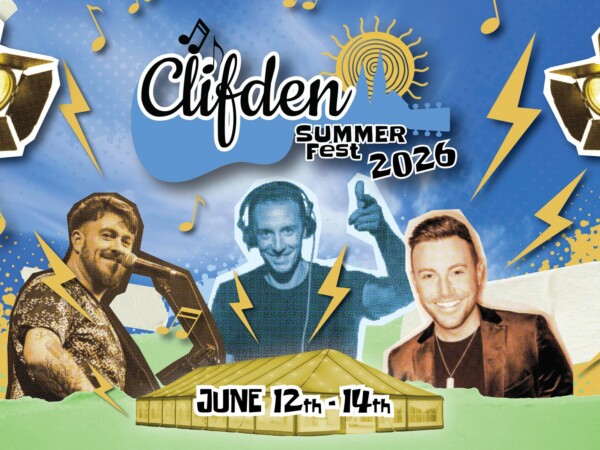 Clifden Summer Fest 2026 poster featuring Nathan Carter, Mark McCabe and Geroid McCarthy