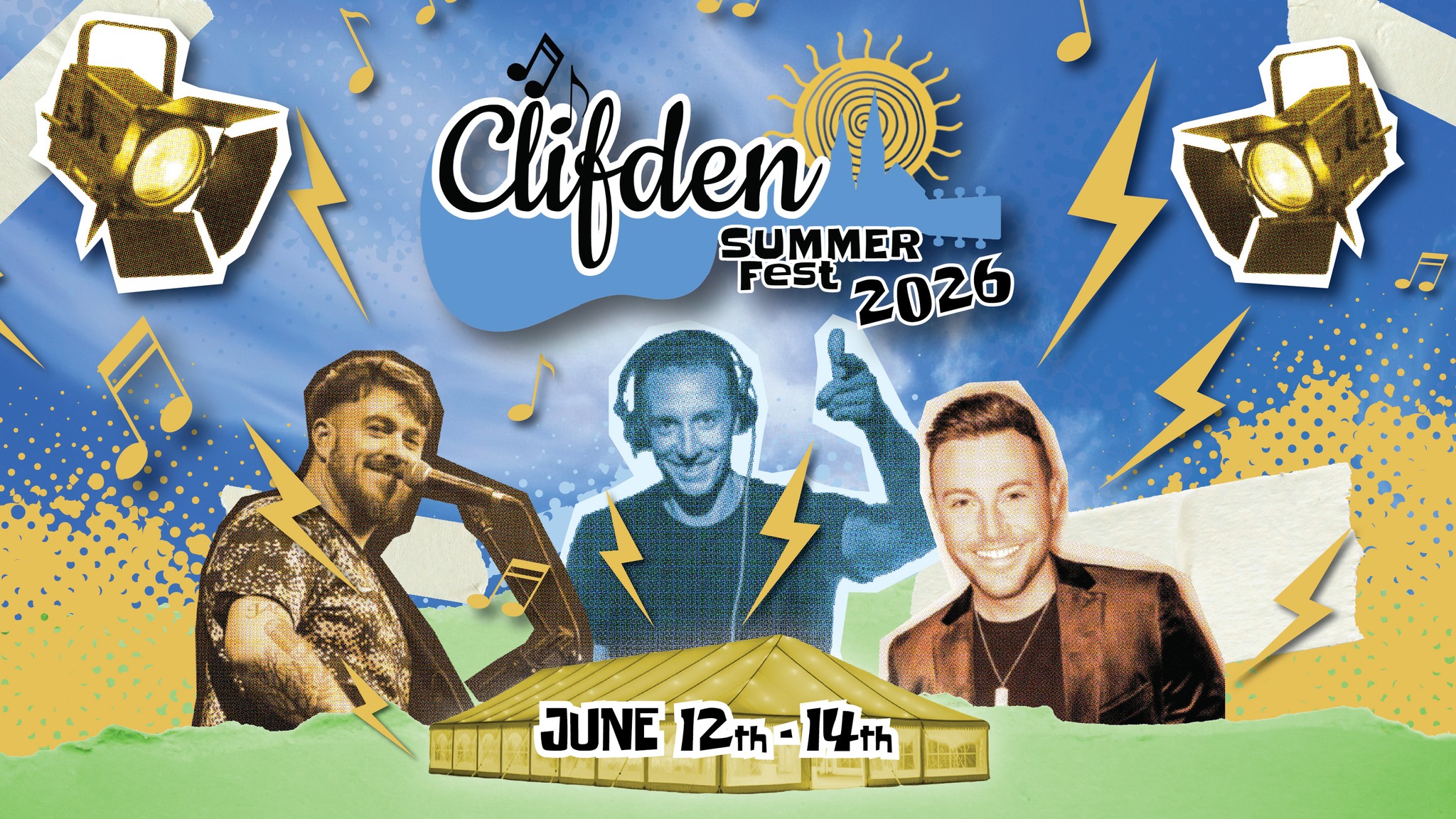 Clifden Summer Fest 2026 poster featuring Nathan Carter, Mark McCabe and Geroid McCarthy