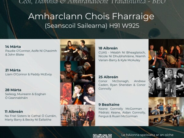 Fonn Cois Farraige Ceol, Damhsa & Amhránaíocht Traidisiúnta in Amharclann Cois Fharraige Márta go Bealtaine 2026